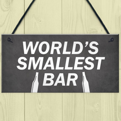 Red Ocean Worlds Smallest Bar Novelty Home Garden Bar Pub Sign Hanging ...