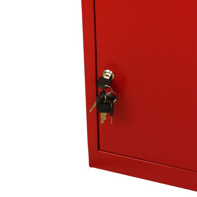 Red Parcel Post Box Lockable Wall Mounted Secure Large Outdoor Letter Smart Mail Drop Box Weatherproof Galvanised Steel