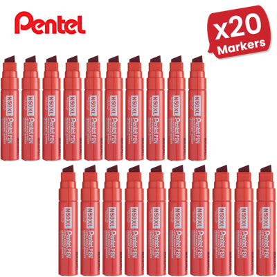 Red Permanent Marker Pen - Chisel Tip Multi Surface Marker for Labels ...