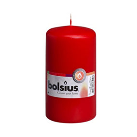Red Pillar Candle Bolsius Unscented Altar Church Table Candle 13cm x 6.8cm