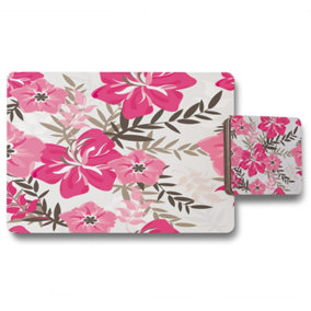 Red & Pink Floral (Placemat & Coaster Set) / Default Title