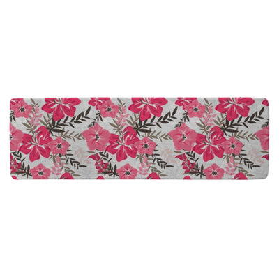 Red & Pink Floral Runner Special Soft Home Rug
