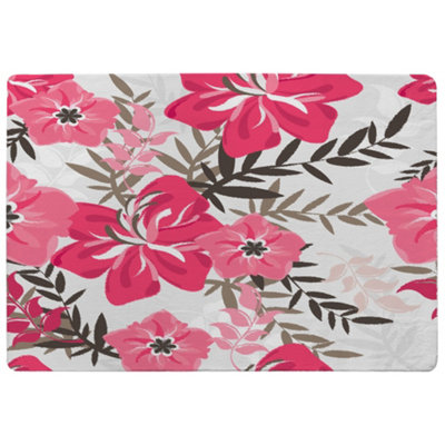 Red & Pink Floral Special Soft Home Rug