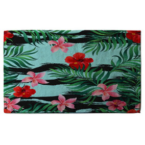 Red & Pink Tropical Plants (Bath Towel) / Default Title