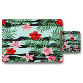 Red & Pink Tropical Plants (Placemat & Coaster Set) / Default Title