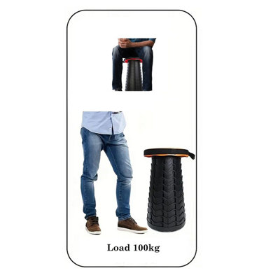 Red Portable Folding Telescopic Stool Adjustable Camping Hiking Chair 45cm