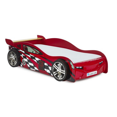 Red Race Car Bed Frame With Underbed Storage Drawer - Single | DIY at B&Q