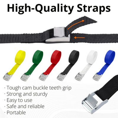 Red Ratchet Tie Down, (W)25mm Adjustable Buckled Straps (L)1M