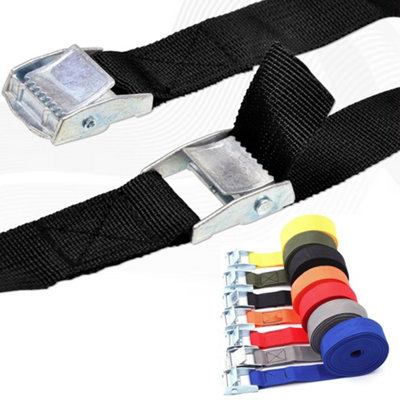 Red Ratchet Tie Down, (W)25mm Adjustable Buckled Straps (L)1M