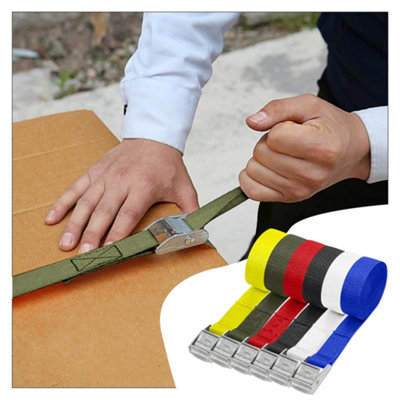 Red Ratchet Tie Down, (W)25mm Adjustable Buckled Straps (L)1M
