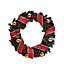 Red Ribbon Lighted Christmas Wreath Hanging Xmas Decor 50 cm
