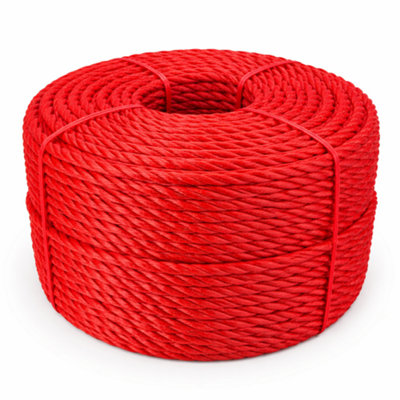 Red Rope Polypropylene Strong Poly General Purpose Rope - 12mm x 30metres