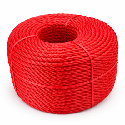 Red Rope Polypropylene Strong Poly General Purpose Rope - 12mm x 30metres