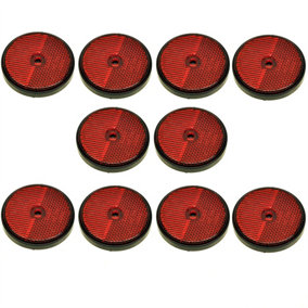 Red Round Rear Reflector Pack of 10 for Trailers Fence Gate Posts TR072