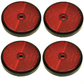 Red Round Rear Reflector Pack of 4 for Trailers Fence Gate Posts TR072