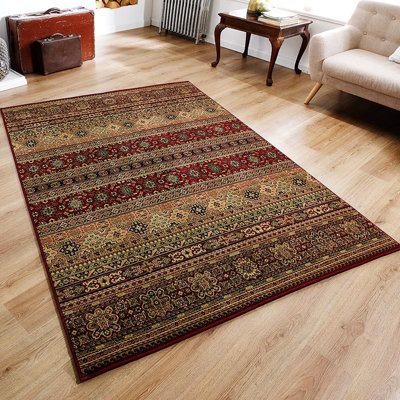 Red/Rust Traditional Floral Persian Rug for Living Room Bedroom and Dining Room-240cm X 340cm