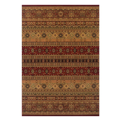 Red/Rust Traditional Rug, 8mm Thick Stain-Resistant Rug, Persian Floral Rug for LivingRoom, & DiningRoom-160cm X 235cm