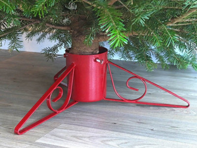 Red Scrolled Sussex 5.5 inch Christmas Tree Stand | DIY at B&Q