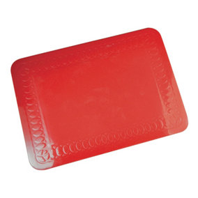 Red Silicone Rubber Anti Slip Table Mat - 255 x 185mm - Dishwasher Safe Dining