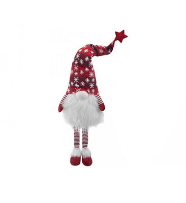 Red Sitting Christmas Gonk Dangle Leg 22Inch Gnome Decorative Home Plush Figure