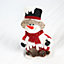 Red Snowman Christmas Tabletop Figures Window Wall Door Holiday Home Xmas Glitter Foam Showpiece Decorations