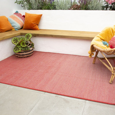Red Soft Plastic Value Indoor Outdoor Area Weatherproof Washable Rug ...