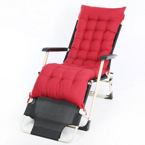 Red Sun Lounger Cushion Pad for Garden Recliner Chair