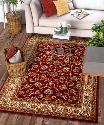 Red Traditional Floral Rug - Virginia
