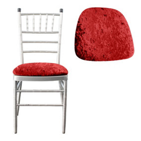 Red Velvet Chair Seat Pad Cover - Pack of 10