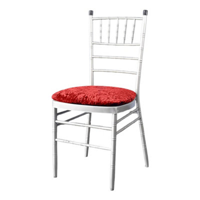 Red Velvet Chair Seat Pad Cover - Pack of 1