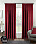 Red Velvet, Supersoft, 100% Blackout, Thermal Pair of Curtains with Tape Top - 90 x 90 inch (229x229cm)