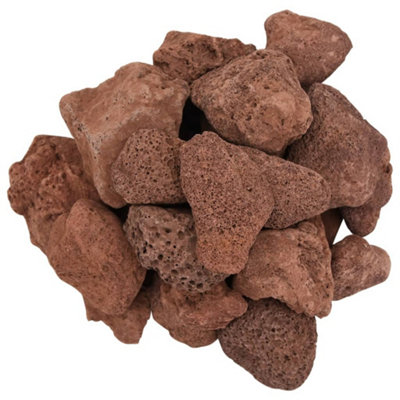 Red Volcanic Rocks 25 kg, 5-8 cm - Aquarium, Fish Tank & Garden Decoration