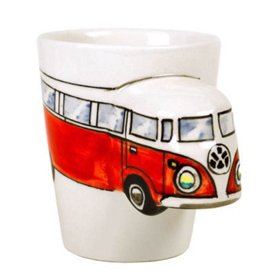 Red Volkswagen Mugs Set Coffee & Tea Cup Pack of 4 by Laeto House & Home - INCLUDING FREE DELIVERY