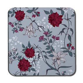 Red & White Winter Floral (Coaster) / Default Title