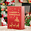 Red Wooden Advent Calendar Book 24 Days to Christmas