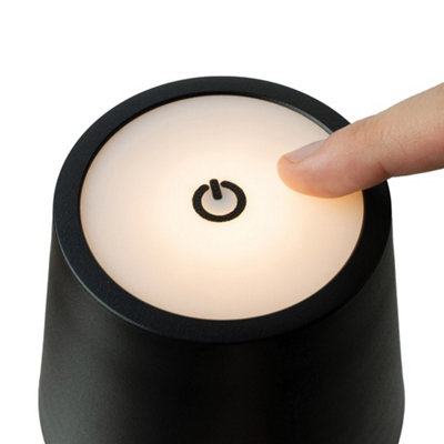 RED5 LED Touch Lamp in Black with Square Base