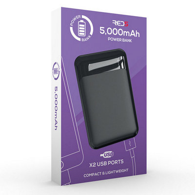 RED5 Power Bank with 5000mAh Battery Capacity in Black - 4