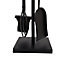 Redbud Fireside Companion Set Iron Tool Stand Aluminum Handles Square Base Black