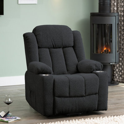 Redding Dual Motor Lift Assist Recliner Chair with Massage and Heat - Dark Grey