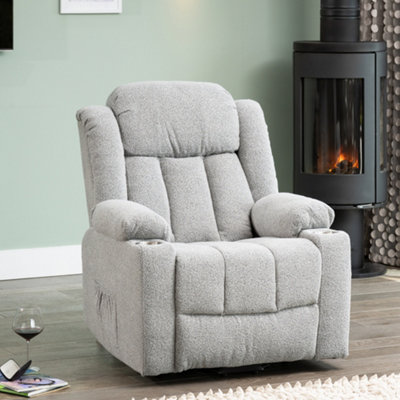 Redding Dual Motor Lift Assist Recliner Chair with Massage and Heat - Light Grey