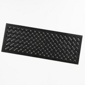 Reddish Iron-Effect Doormat Rubber Lattice Design Waterproof Non-Sli Black 45 x 120 cm