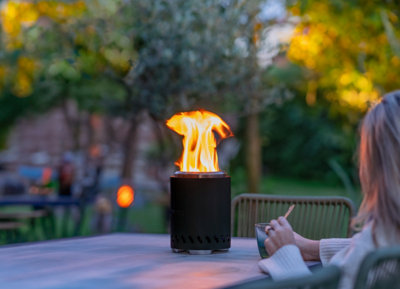 RedFire Volcano Pellet Tabletop Fire Pit Medium Size - Matt Black - 18cm Diameter