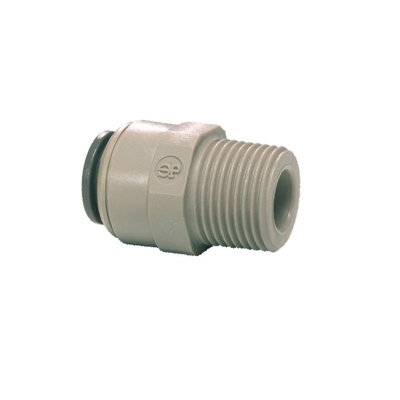 Reducing Straight Connector - 3/8" Male NPTF x 1/4" Pushfit - John Guest PI010823S