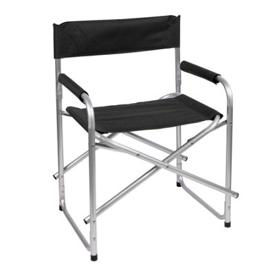 Redwood - 1x Black Folding Aluminium Directors Chair