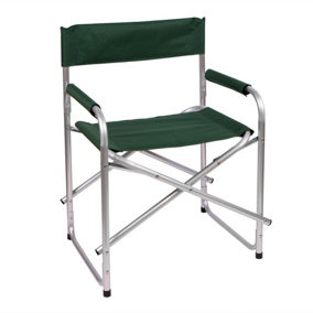 Redwood - 1x Green Folding Aluminium Directors Chair