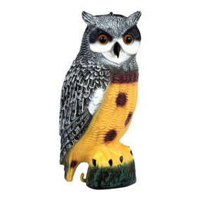 Redwood - 1x Grey 40cm Owl Bird Deterrent