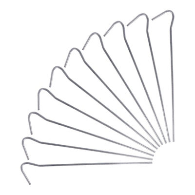 Redwood - Galvanised Steel Tent Pegs - 17cm - Silver - Pack of 10