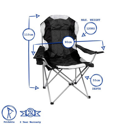 Redwood - High Back Padded Camping Armchair - Black