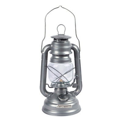 Redwood - Metal Paraffin Hurricane Lantern - 25cm - Silver