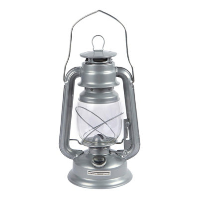 Redwood - Metal Paraffin Hurricane Lantern - 30cm - Silver
